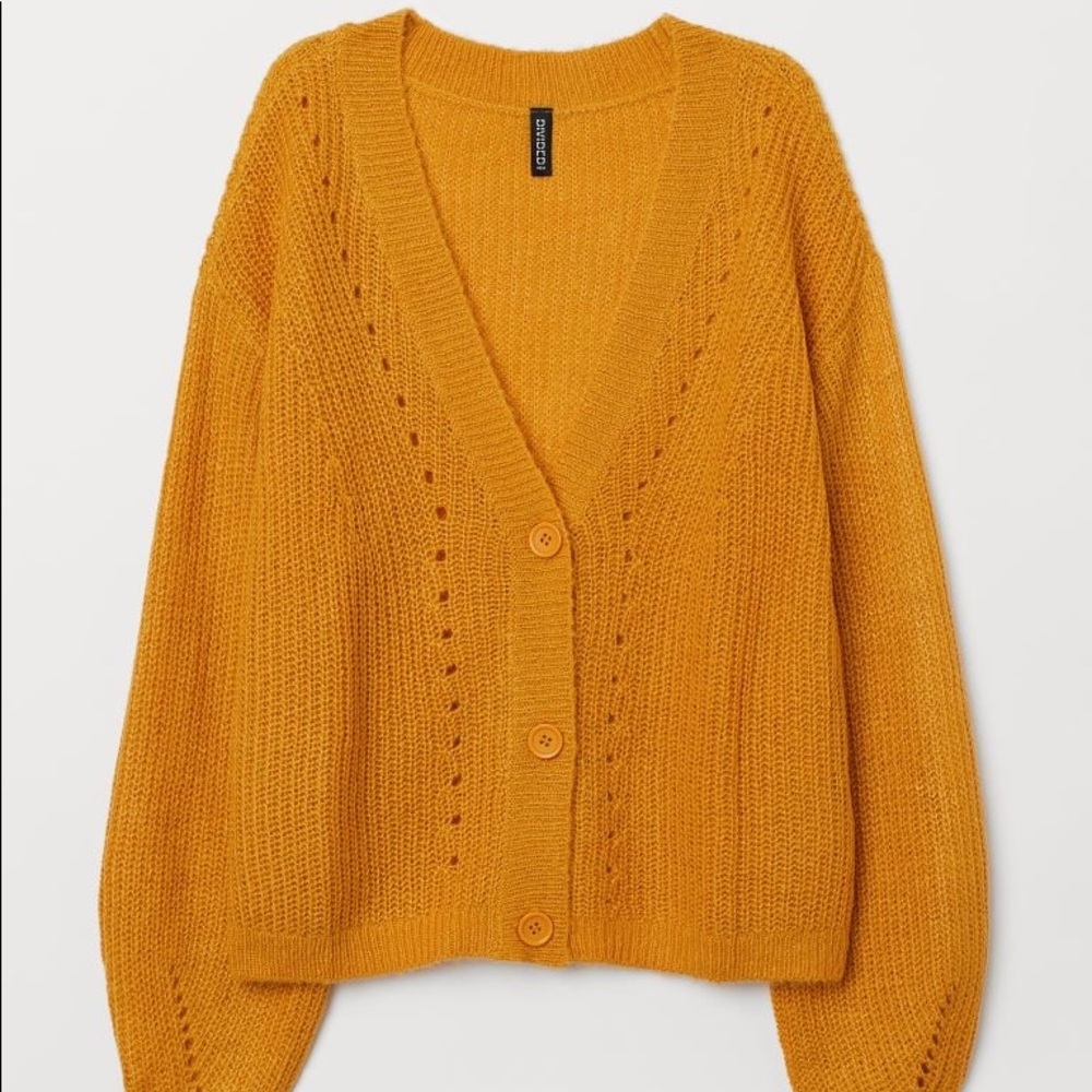 Yellow H&M knit cardigan